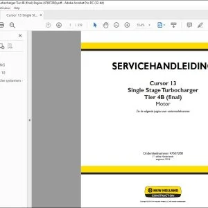 New Holland Cursor 13 Single Stage Turbocharger Tier 4B (final) Motor SERVICEHANDLEIDING 47607288 - PDF DOWNLOAD