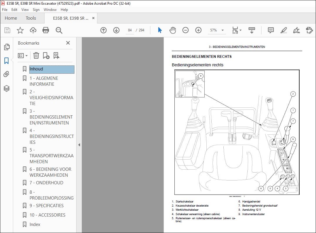 New Holland E35B SR E39B SR Mini-graafmachine GEBRUIKERSHANDLEIDING ...