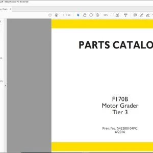 New Holland F170B Motor Grader Tier 3 Parts Catalog Manual 542200104PC - PDF DOWNLOAD