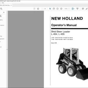 New Holland Ford L-454 L-455 Skid-Steer Loader Operator's Manual 42045421 - PDF DOWNLOAD