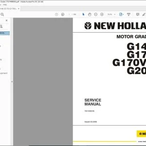 New Holland G140 G170 G170VP G200 Motor Grader Service Manual 75314468 - PDF DOWNLOAD