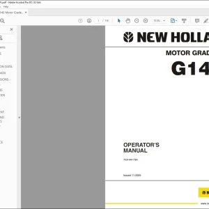 New Holland G140 Motor Grader Operator's Manual 75314441 - PDF DOWNLOAD