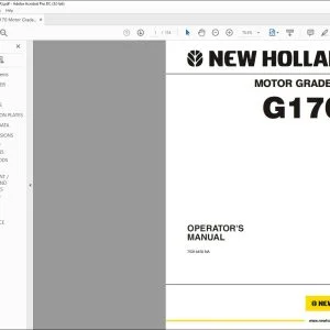 New Holland G170 Motor Grader Operator's Manual 75314450 - PDF DOWNLOAD