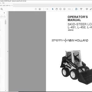 New Holland L-451 L-452 L-454 L-455 Skid Steer Loader Operator's Manual 42045142 - PDF DOWNLOAD