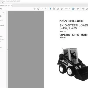 New Holland L-454 & L-455 Skid-Steer Loader Operator's Manual 42045420 - PDF DOWNLOAD