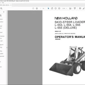 New Holland L-553 L-554 L-555 L-555(Deluxe) Skid-Steer Loader Operator's Manual 42055340 - PDF DOWNLOAD