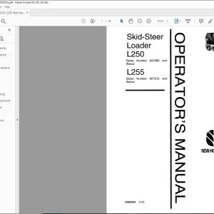 New Holland L250 L255 Skid-Steer Loader Operator's Manual 42025022 - PDF DOWNLOAD