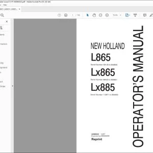 New Holland L865 Lx865 Lx885 Skid-Steer Loader Operator's Manual 42086532 - PDF DOWNLOAD