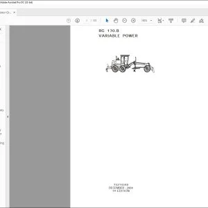 New Holland RG 170.B VARIABLE POWER Motor Grader Operator's & Maintenance Manual 75314349 - PDF DOWNLOAD