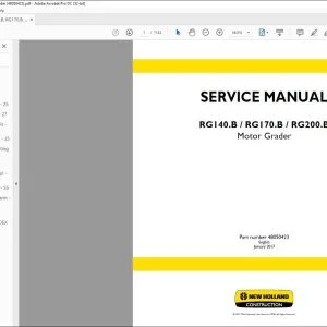 New Holland RG140.B RG170.B RG200.B Motor Grader Service Manual 48050423 - PDF DOWNLOAD