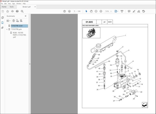 New Holland Road Graders RG80 RG100 Parts Manual 73163798 - PDF ...