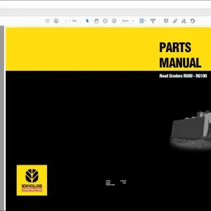 New Holland Road Graders RG80 RG100 Parts Manual 73163798 - PDF DOWNLOAD