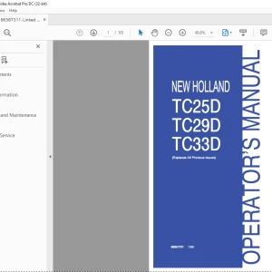 New Holland TC25D TC29D TC33D  Operators manual - PDF DOWNLOAD