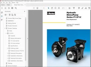 Parker Motor Pump Series F11 F12 Parts Manual HY17-8249-US - PDF DOWNLOAD