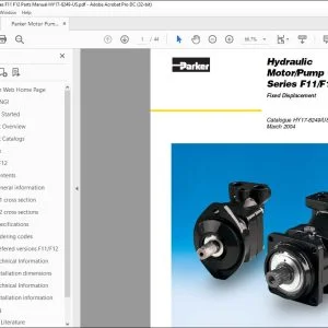 Parker Motor Pump Series F11 F12 Parts Manual HY17-8249-US - PDF DOWNLOAD