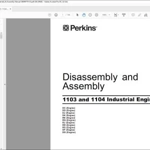 Perkins 1103 1104 Industrial Engines Disassembly & Assembly Manual SENR9779-03 - PDF DOWNLOAD