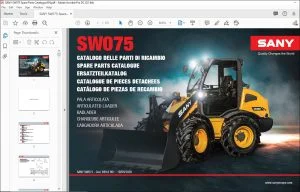 SANY SW075 Spare Parts Catalogue Manual - PDF DOWNLOAD
