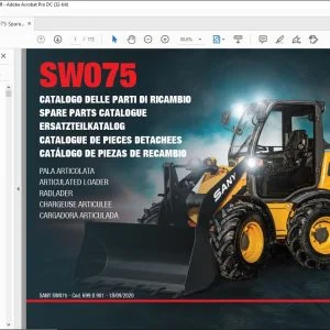 SANY SW075 Spare Parts Catalogue Manual - PDF DOWNLOAD