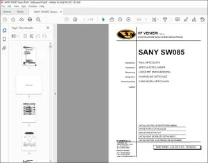 SANY SW085 SPARE PARTS CATALOGUE Manual - PDF DOWNLOAD