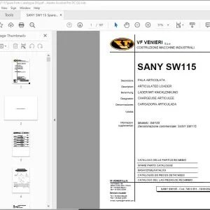 SANY SW115 SPARE PARTS CATALOGUE Manual - PDF DOWNLOAD