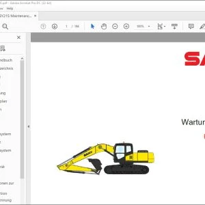 SANY SY215 Hydraulikbagger Wartungshandbuch - PDF DOWNLOAD (GERMAN)