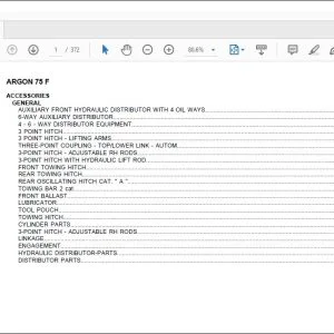 Same Tractor ARGON 75 F Parts Catalog Manual - PDF DOWNLOAD