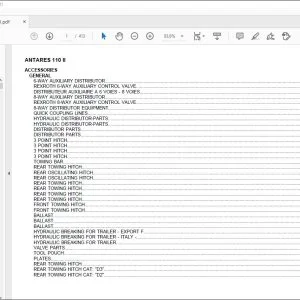 Same Tractor Antares 110 II Parts Catalog Manual - PDF DOWNLOAD