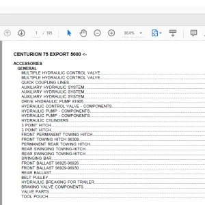 Same Tractor CENTAURO 75 EXPORT 5000 Parts Catalog Manual - PDF DOWNLOAD