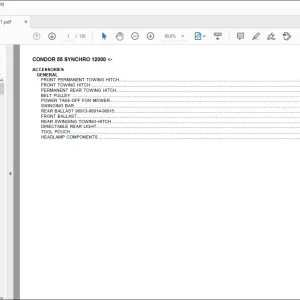 Same Tractor CONDOR 55 SYNCHRO 12000 Parts Catalog Manual - PDF DOWNLOAD