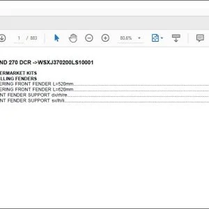 Same Tractor DIAMOND 270 DCR after WSXJ3A70200LS10001 Parts Catalog Manual - PDF DOWNLOAD