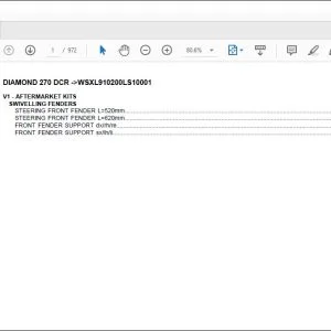 Same Tractor DIAMOND 270 DCR after WSXL910200LS10001 Parts Catalog Manual - PDF DOWNLOAD