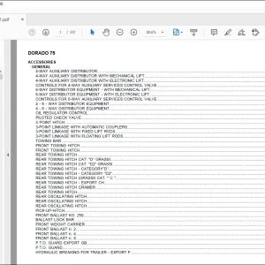 Same Tractor DORADO 75 Parts Catalog Manual - PDF DOWNLOAD