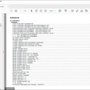 Same Tractor DORADO 85 Parts Catalog Manual - PDF DOWNLOAD