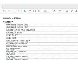Same Tractor MERCURY 85 SPECIAL Parts Catalog Manual - PDF DOWNLOAD