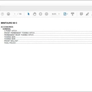 Same Tractor MINITAURO 60 C Parts Catalog Manual - PDF DOWNLOAD