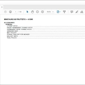 Same Tractor MINITAURO 60 FRUTTETO after 41395 Parts Catalog Manual - PDF DOWNLOAD