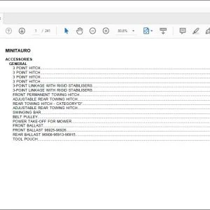 Same Tractor MINITAURO Parts Catalog Manual - PDF DOWNLOAD