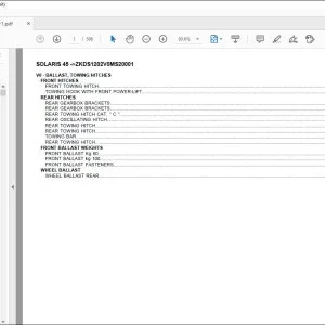 Same Tractor SOLARIS 45 after ZKDS1202V0MS20001 Parts Catalog Manual - PDF DOWNLOAD