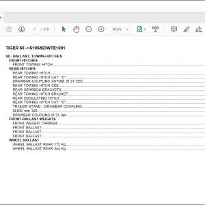 Same Tractor Tiger 60 after S10S523WT1E1001 Parts Catalog Manual - PDF DOWNLOAD