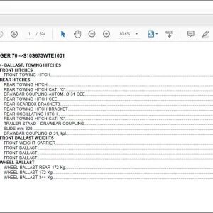 Same Tractor Tiger 70 after S10S673WTE1001 Parts Catalog Manual - PDF DOWNLOAD