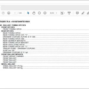 Same Tractor Tiger 75.4 after S10S704WTE15001 Parts Catalog Manual - PDF DOWNLOAD