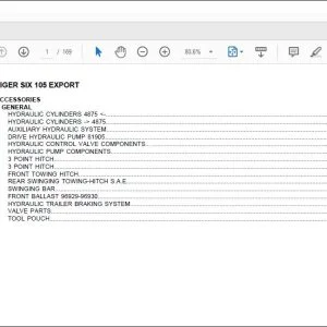Same Tractor Tiger SIX 105 EXPORT Parts Catalog Manual - PDF DOWNLOAD