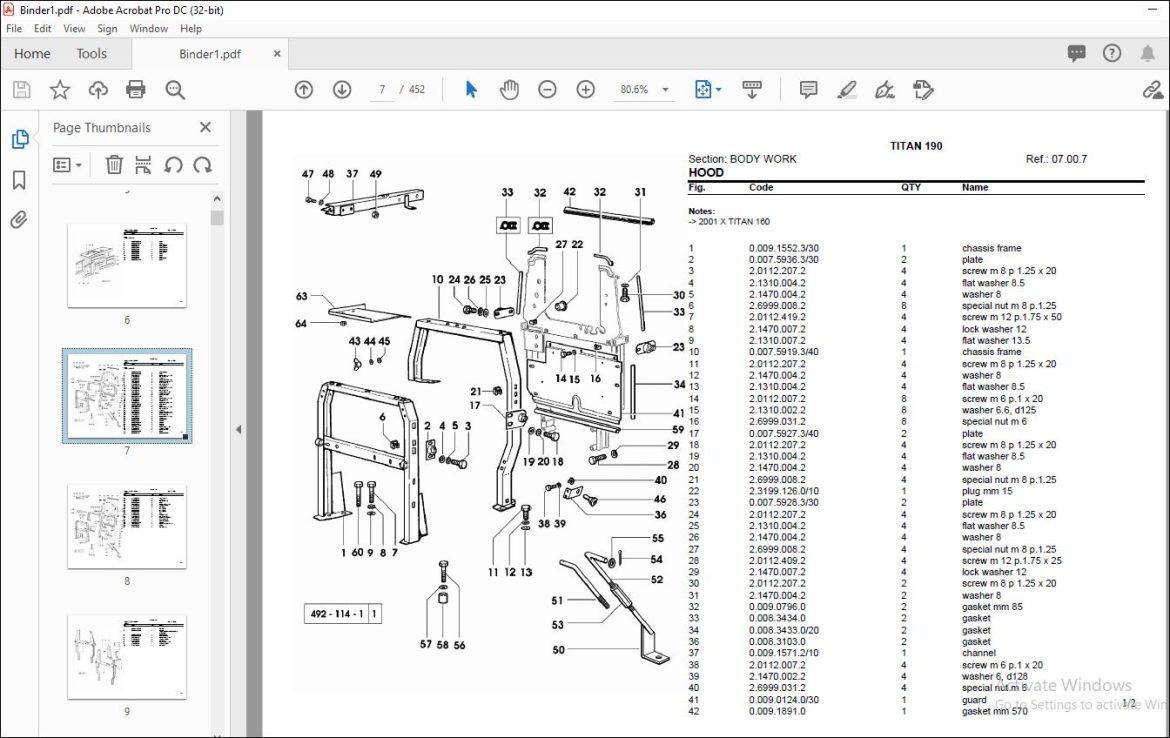 Same Tractor Titan 190 Parts Catalog Manual - PDF DOWNLOAD ...