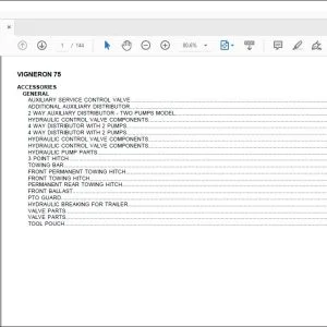 Same Tractor VIGNERON 75 Parts Catalog Manual - PDF DOWNLOAD