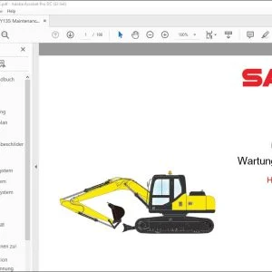 Sany SY135U Hydraulikbagger Wartungshandbuch - PDF DOWNLOAD (German)