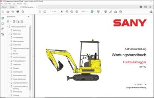 Sany SY16C Hydraulikbagger Wartungshandbuch - PDF DOWNLOAD (German)