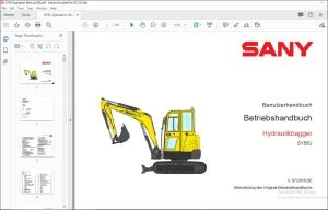 Sany SY18C Hydraulic Excavator Operation Manual- PDF DOWNLOAD