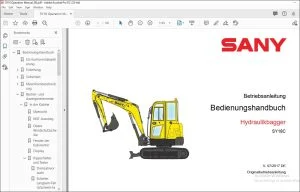 Sany SY18C Hydraulikbagger Betriebsanleitung - PDF DOWNLOAD
