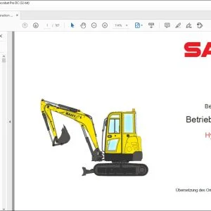Sany SY26U Hydraulikbagger Betriebshandbuch - PDF DOWNLOAD (GERMAN)