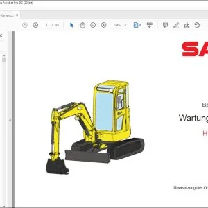 Sany SY26U Hydraulikbagger Wartungshandbuch- PDF DOWNLOAD